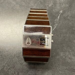 Nixon Stainless Steel Dark Wood Rotolog Men's Watch